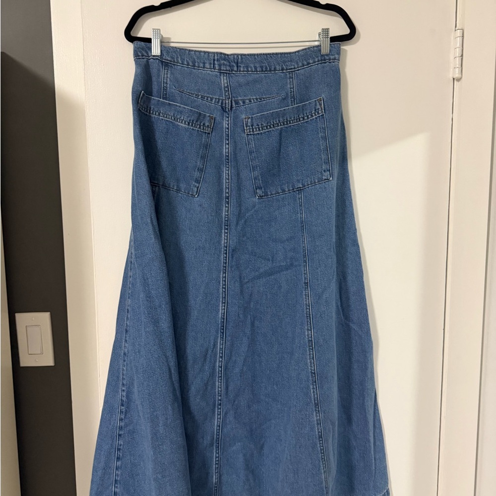 Universal Thread Light Blue Denim Panel A-Line Ma… - image 5